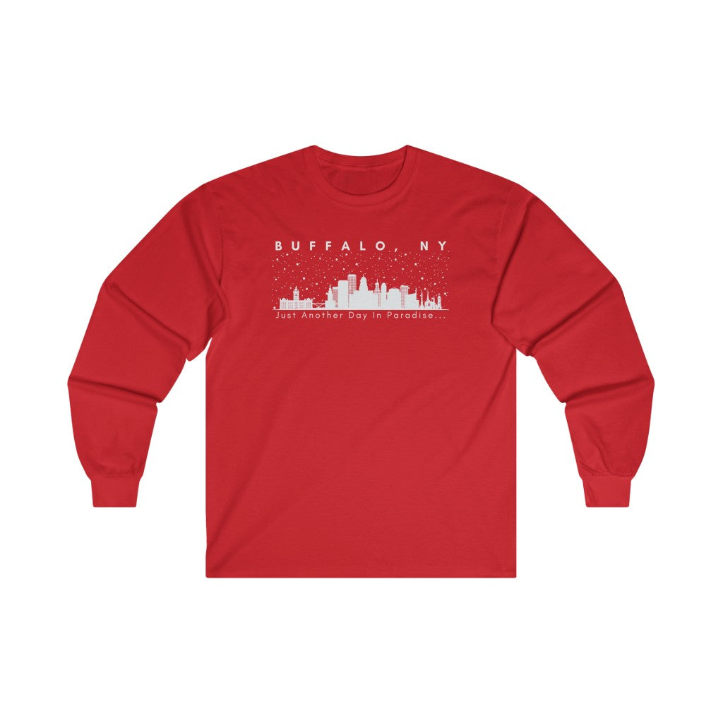Buffalo Snowy Skyline Long Sleeve Tee