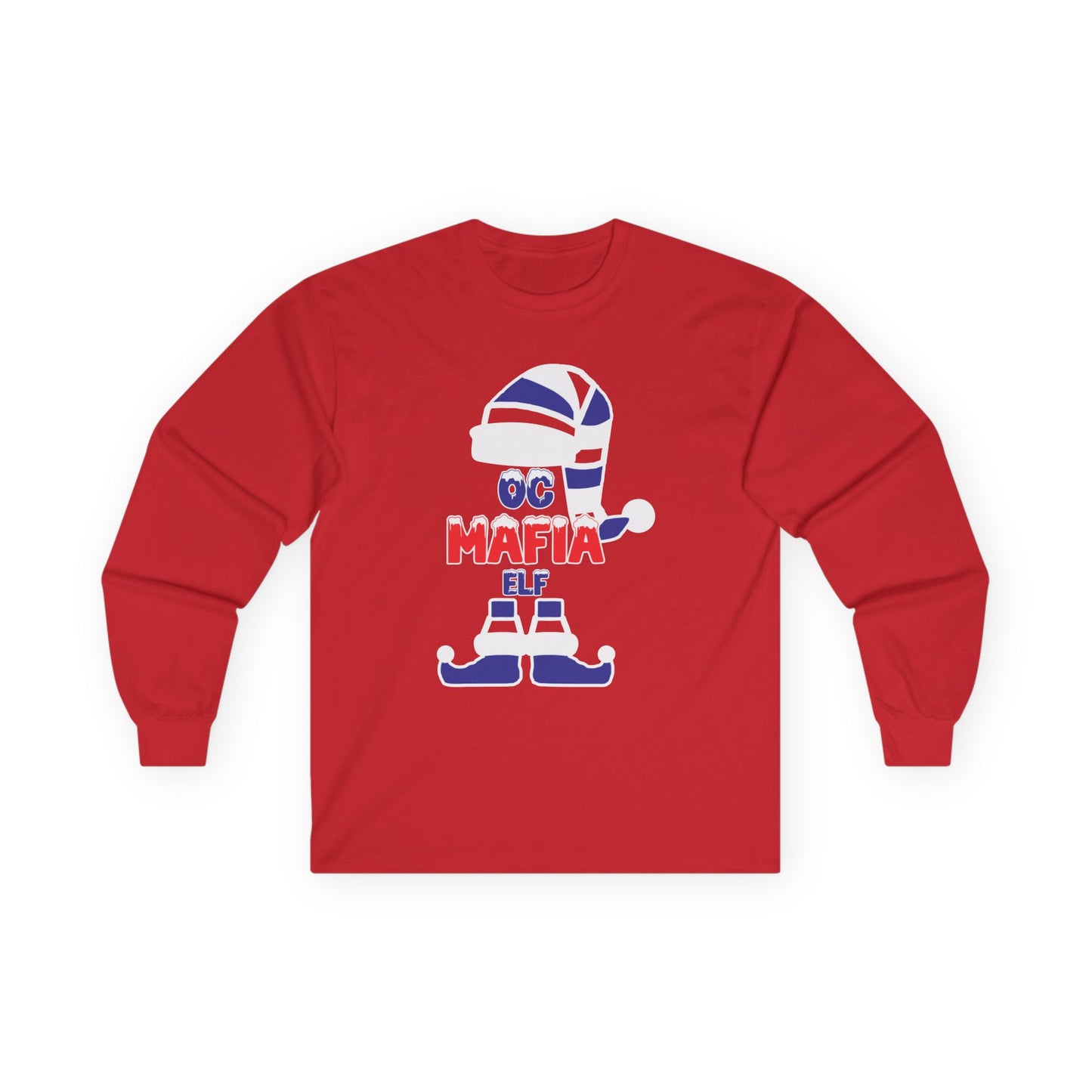 OC Mafia Elf Bills Backers Orange County (OC) Bills at the Beach Long Sleeve Unisex T-Shirt