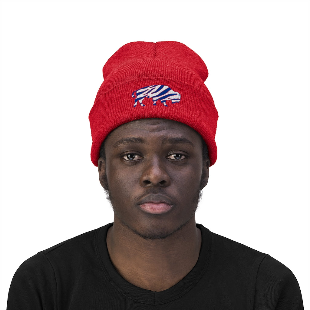 Buffalo Bills NFL FIRESIDE Red-Royal Knit Beanie Hat