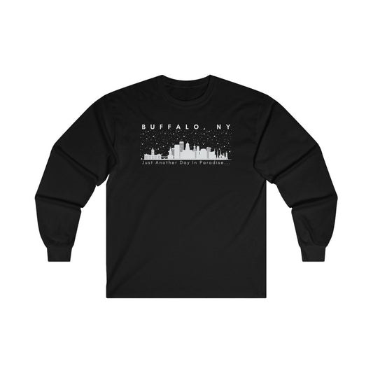 Buffalo Snowy Skyline Long Sleeve Tee